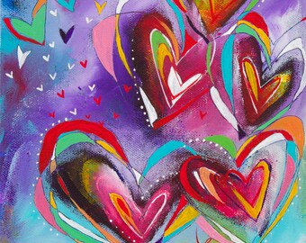 Fine Art Giclee Rainbow Heart Print