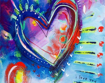 Fine Art Giclee Rainbow Heart Print