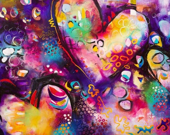 Fine Art Giclee Rainbow Heart Print