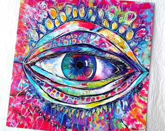 Rainbow Psychedelic Eye Art Print