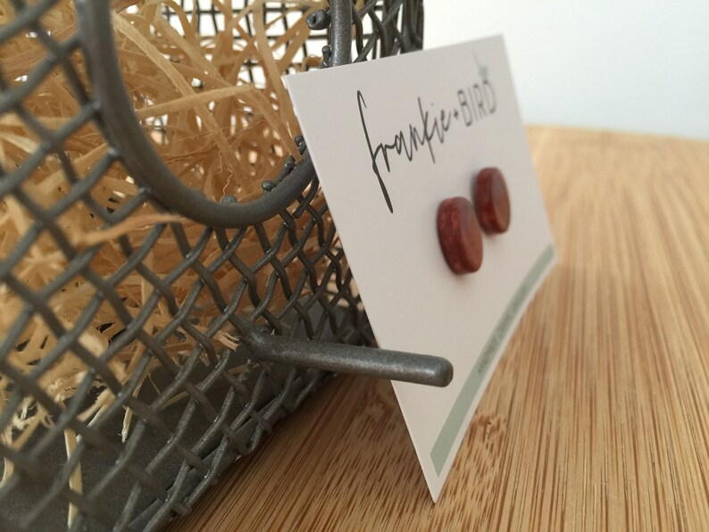 clay studs handmade studs handmade ceramics Mottled Rose stud Ceramic stud earring