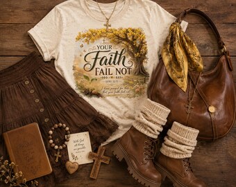 Maglietta "La fede non vacilla" / Maglietta cristiana con grafica floreale / Maglietta con la fede LDS / Regalo cristiano motivazionale / Abbigliamento religioso boho