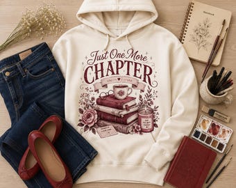 Just One More Chapter Shirt | Book Lover Graphic Tee | Reader Gift for Women | Book Club Shirt | Literary Bookish Apparel