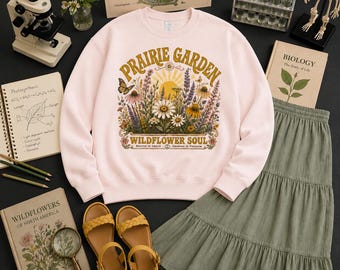 Prairie Garden Shirt | Wildflower Graphic Tee | Cottagecore Floral T-Shirt | Garden Lover Gift | Rustic Country Boutique Aparel