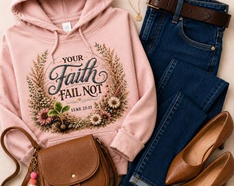 Maglietta "La fede non vacilla" / Maglietta cristiana con grafica floreale / Maglietta con la fede LDS / Regalo cristiano motivazionale / Abbigliamento religioso boho