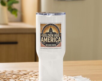 Tazza da viaggio in acciaio inossidabile con bandiera USA / Bicchiere patriottico americano / Regalo per veterani