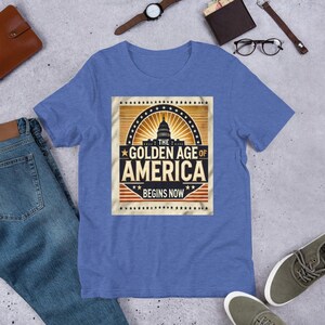 Golden Age of America T-Shirt: Patriotic Capitol Sunrise