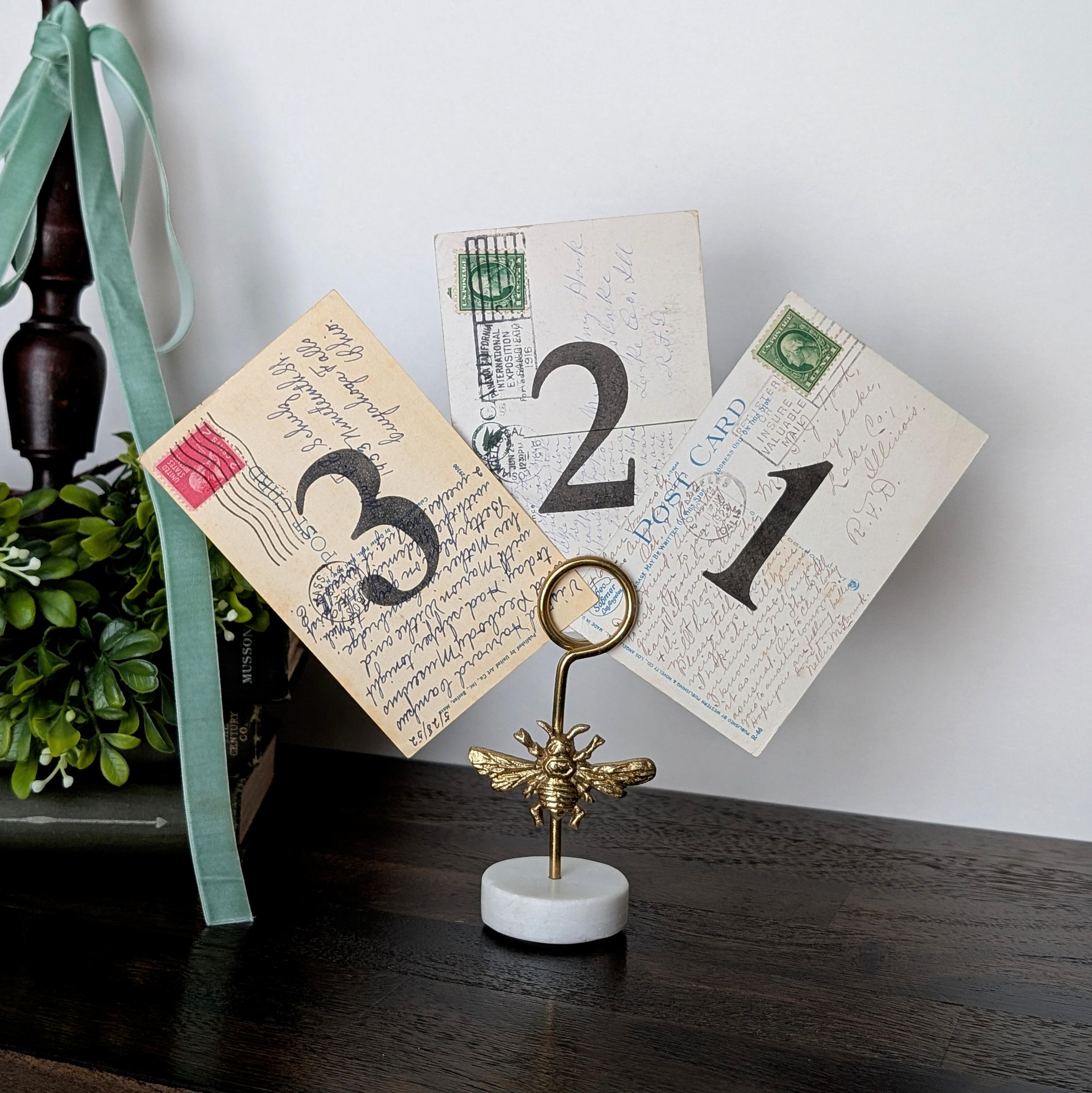 Table Postcards Custom Authentic Vintage & Antique Postcard Table Numbers - Choose Your ...