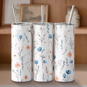 France Cottage Floral Tumbler Wrap, Grand Millennial 20oz Skinny Sublimation, Garden Party Seamless png Instant Download, Spring Flowers Png
