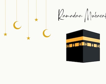 Ramadan Mubarak Foldable Card || Digital Print Card || Ramadan 2025 Ideas