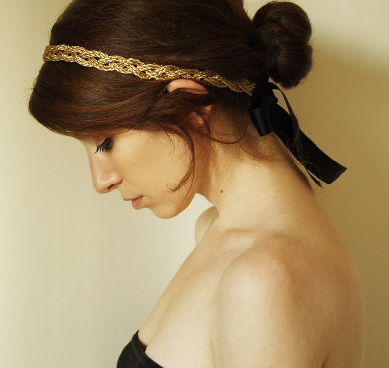 Black braided Headband Leather Braided Hair Accessory Etsy