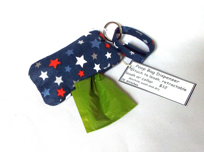 Poop Bag Dispenser for Leash or Collar in Patriotic Stars Etsy