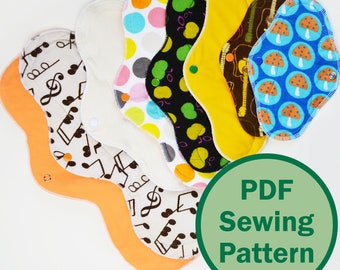 Cloth Menstrual Pads (Reusable) - PDF Sewing Pattern - instant download - natural,  ecofriendly period and menstruation (English & Italian)