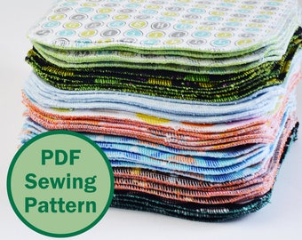 Reusable Cloth Wipes - PDF Sewing Pattern - instant download - natural baby - ecofriendly - repurposing (English & Italian)