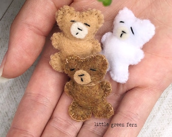 Miniature teddy bear/tiny bear plushie/ little stuffed bear/ teddy bear for doll/bear party favor Mini felt stuffed bears