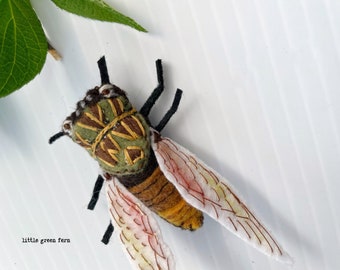 Cicada toy, felt insect, stuffed insect, mini Cicada stuffie, felt bug, Cicada figurine, gift for bug lover