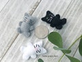 Tiny stuffed kitty cat, Pocket pet, miniature kitten, mini gray kitten, miniature white cat, felt cat, tiny cat