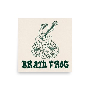 Brain Frog Pin. Overthinking Frog Poster. ADHD OCD Mental Health Banjo Frog Illustration Wall Art. Brain Fog.