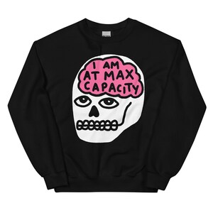 I am at max capacity sweatshirt. Mental health tee. Anxiety depression adhd shirt. Adult humor apparel.