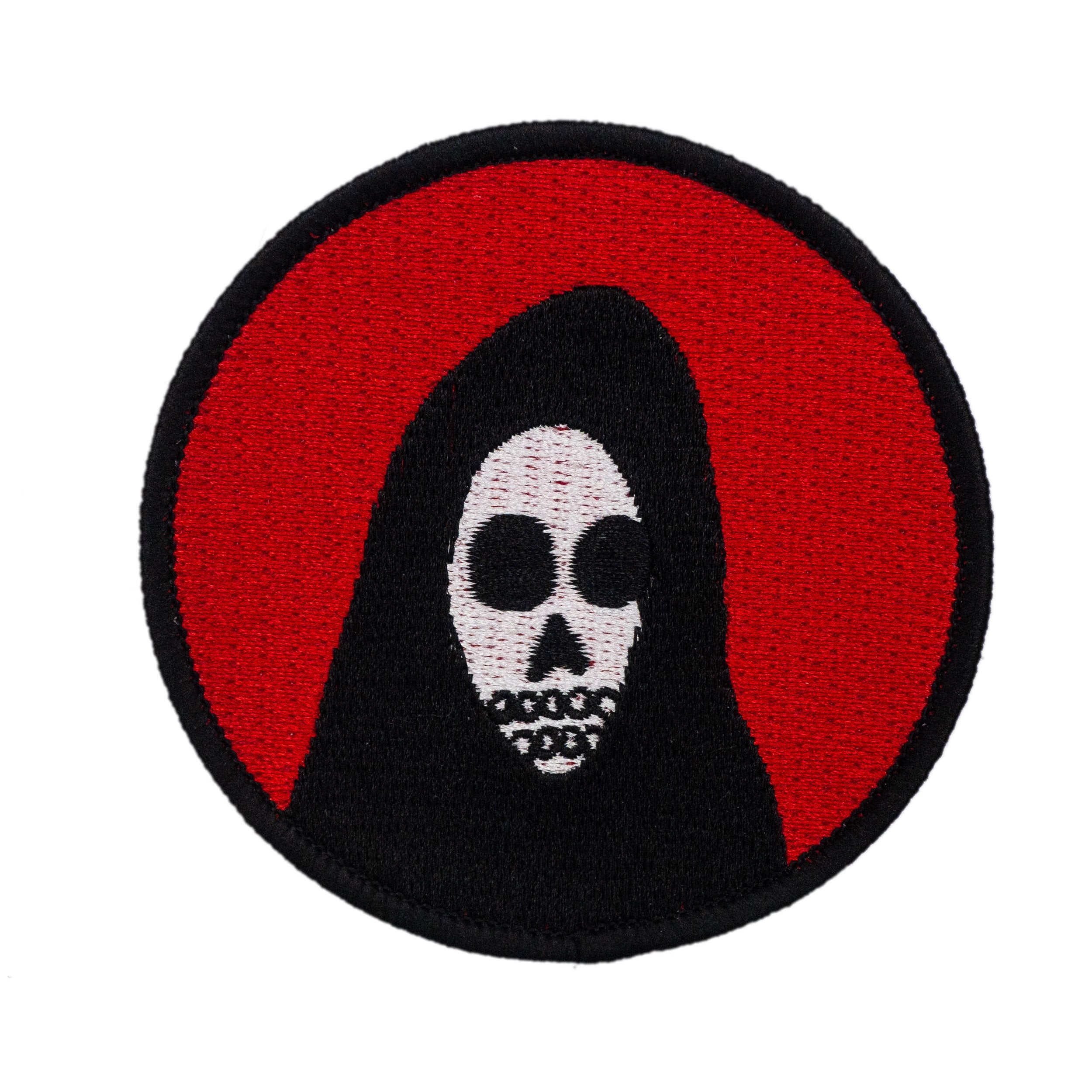 Parche bordado de calavera de la muerte. Insignia de calavera con capucha.  Parche termoadhesivo espeluznante y oscuro para Halloween. - Etsy México, image size:2500x2500