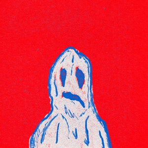 Ghost Print. Spooky and creepy wall art. Halloween gift ideas. Spoopy painting