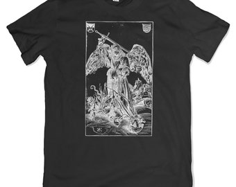 Archangel Michael Weighing a Soul T-Shirt. Angels and Demons. Art History. Gothic.