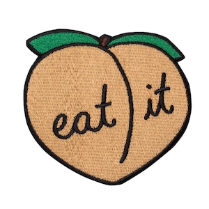 Peach patch. Eat It Patch. Peach Iron On Embroidered Patch. Booty Worship. THE ORIGINAL