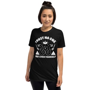 Trust no one, not even yourself tshirt. Snake shirt. All seeing eye apparel.