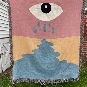 Eye River Blanket. Crying Eye Woven Blanket