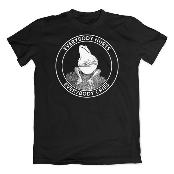 Sad frog t-shirt. Everybody hurts, everybody cries. Emo frog apparel.