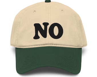 NO garment washed baseball cap. Nope hat. Funny text headwear.