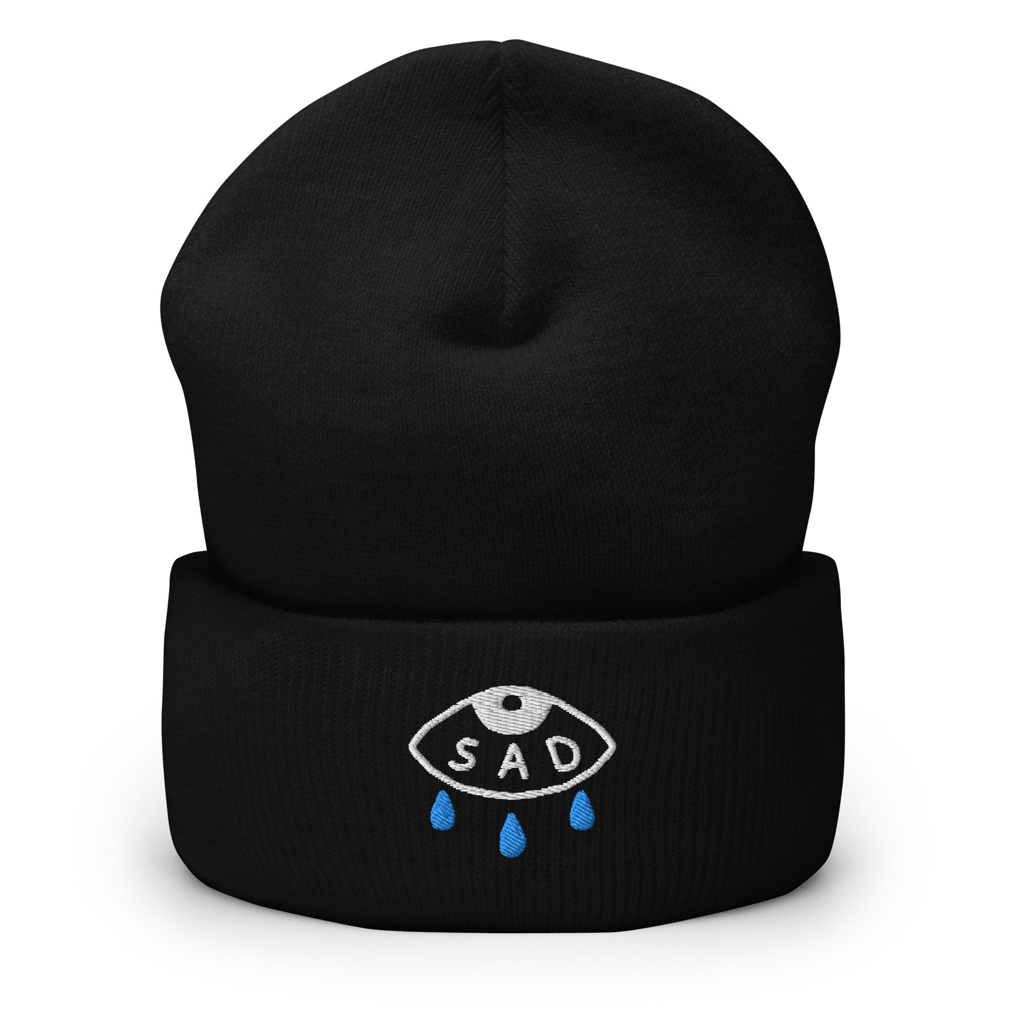 Sad Beanie. Crying Eye Beanie. Depression Winter Hat. Emotional