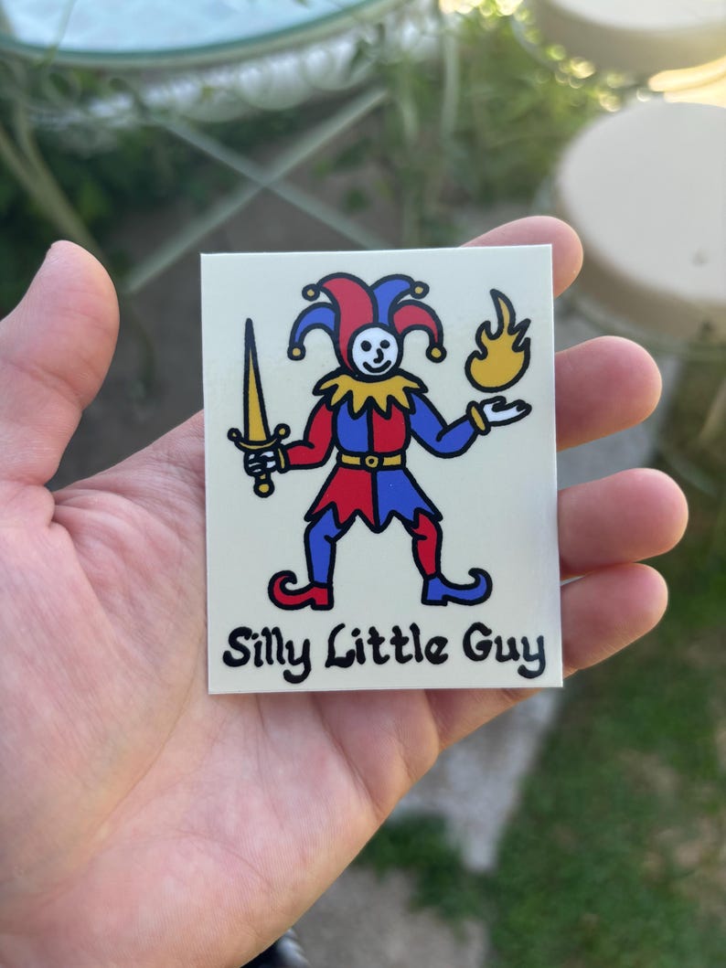 Rusty Jester Sticker Silly Little Guy Sticker. Medieval Jester Decal. Weird Funny Vinyl ...