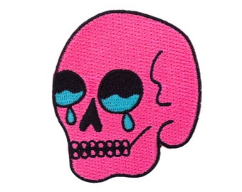 Rockabilly Skull Patch Pink Skull Iron on Skull Patch Badge ap537 Rockabilly Skull Patch Pink Skull Iron on Skull Patch Badge ap537