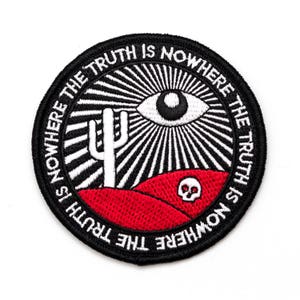 The truth is nowhere patch. All seeing eye embroidered iron on paranormal badge. Funny occult gift.