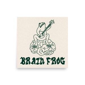 Brain Frog Pin. Overthinking Frog Poster. ADHD OCD Mental Health Banjo Frog Illustration Wall Art. Brain Fog.