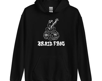 Sudadera con capucha de rana juguetona para la concienciación sobre la salud mental. Sudadera de niebla cerebral TDAH. Idea de regalo única.