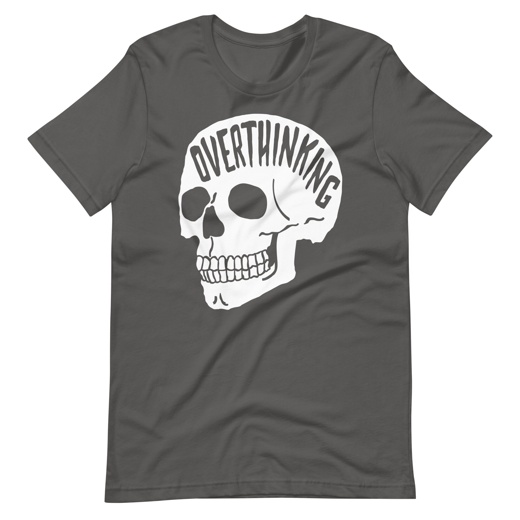 Overthinking Unisex Color T-shirt. Anxiety Skull Tee. Multiple Color ...