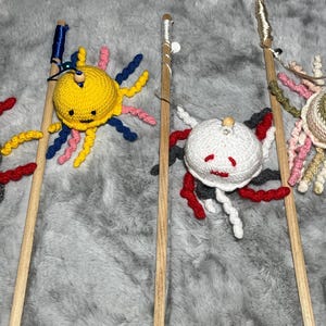 octopus fishing rod, Cute cat teaser, cat wand, Yellyfish cat toys, Fishing Pole for Cats, cat fishing, Catnip cat toy,wooded pole for cat