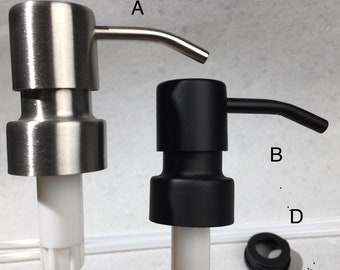 Vervangende dispenser voor zeeppomp, zwart of roestvrij, geschikt voor bierwijn- en likeurflessen