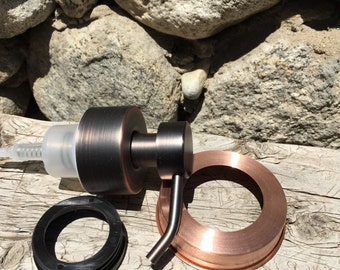 Mason Jar Soap Pump Kit Bronze Foamer with Real Copper lid