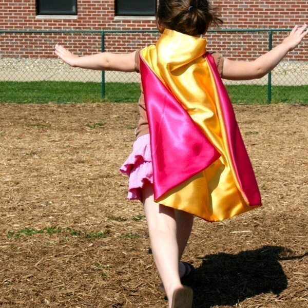 Kids Reversible Super Hero Cape Blank (two sided - two capes in one) for boys or girls handmade by pip and bean