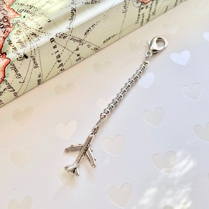 Zipper Fob for Airline Crew Silver Beaded Zipper Pull. Airplane. Flight Crew Jewelry. Gift Idea for Flight Attendant and Pilot. Zipper Fob image 1