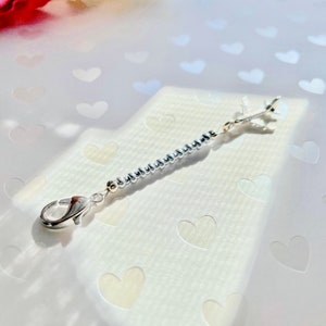 Zipper Fob for Airline Crew Silver Beaded Zipper Pull. Airplane. Flight Crew Jewelry. Gift Idea for Flight Attendant and Pilot. Zipper Fob image 7