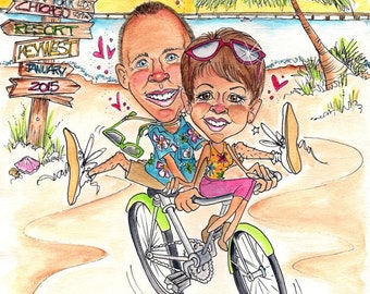 Custom Couple Caricature Couple Portrait