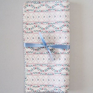 1980s Fabric Samples Floral Stripes Checks Small Print Pastel Colors Dusty Blue Pink Green Bundle 009 Collage Junk Journals Sewing