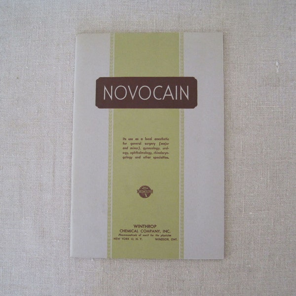 1940s Novocain Medical Ephemera Booklet Leaflet Winthrop Chemical Company Vintage Advertisement