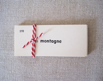20 Vintage French Vocabulary Flash Cards French France Paper Ephemera Junk Journal Collage Mixed Media Altered Art Supply