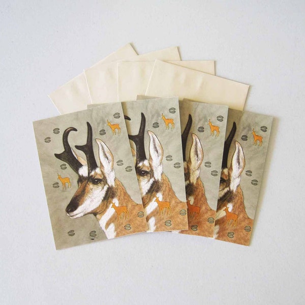 High Plain Sentinel Set of 4 Vintage Native American Art Themed Greeting Cards Seneca Carol Snow Wintercount