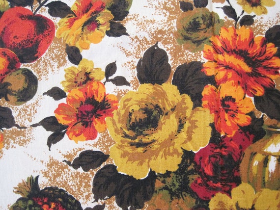 1974 Roomaker Vinyard Decorator Drapery Fabric Floral Roses Etsy